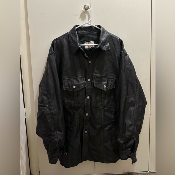 vintage large 100% real leather jacket!! - Picture 3 of 7